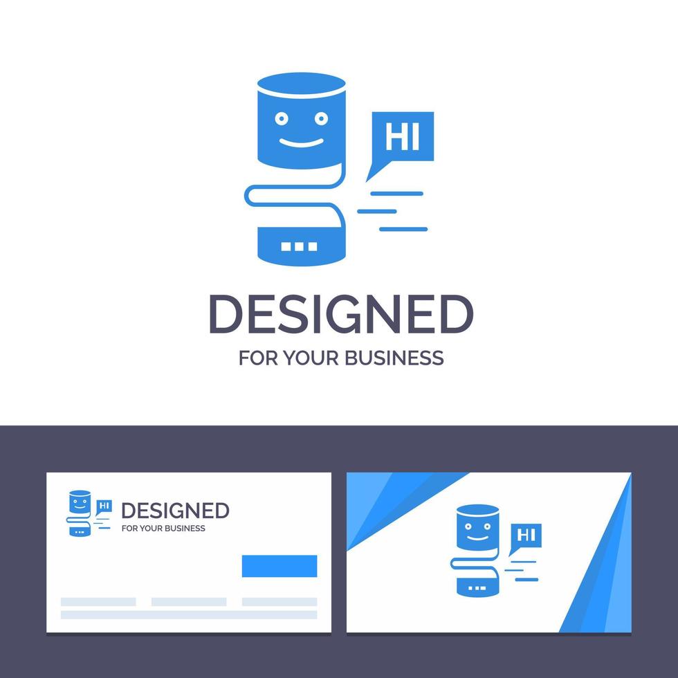 carte de visite créative et modèle de logo interfaces conversationnelles interface conversationnelle grand pense illustration vectorielle vecteur