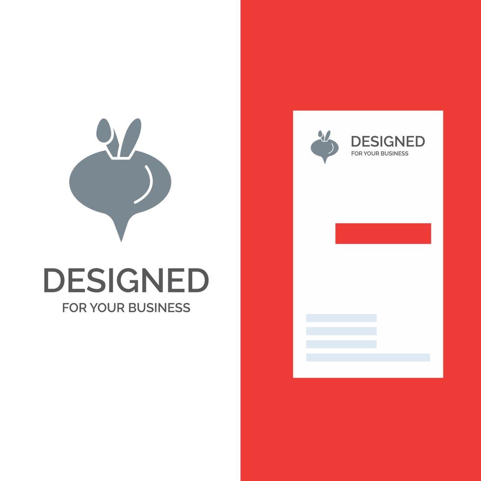 conception de logo gris végétal de navet alimentaire et modèle de carte de visite vecteur