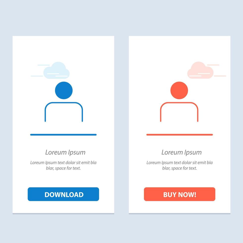le profil des personnes instagram définit l'utilisateur bleu et rouge téléchargez et achetez maintenant le modèle de carte de widget web vecteur