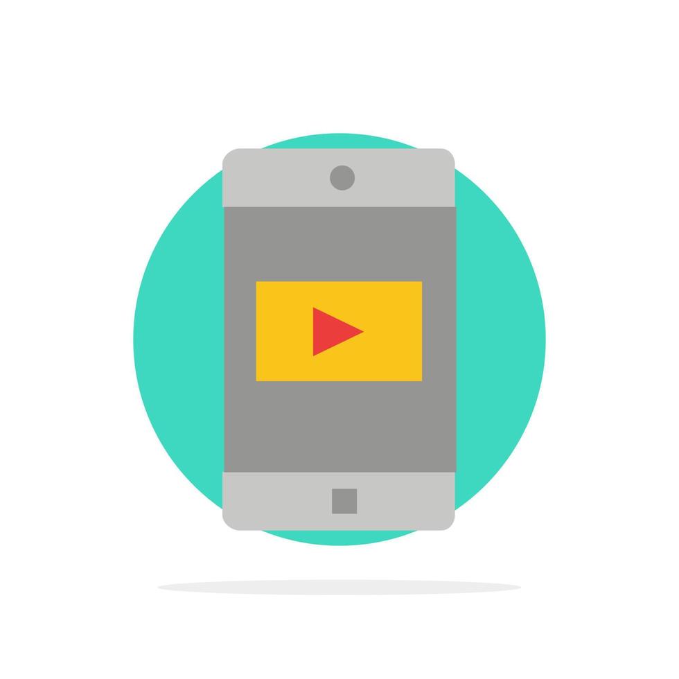 application mobile application mobile vidéo abstrait cercle fond plat couleur icône vecteur