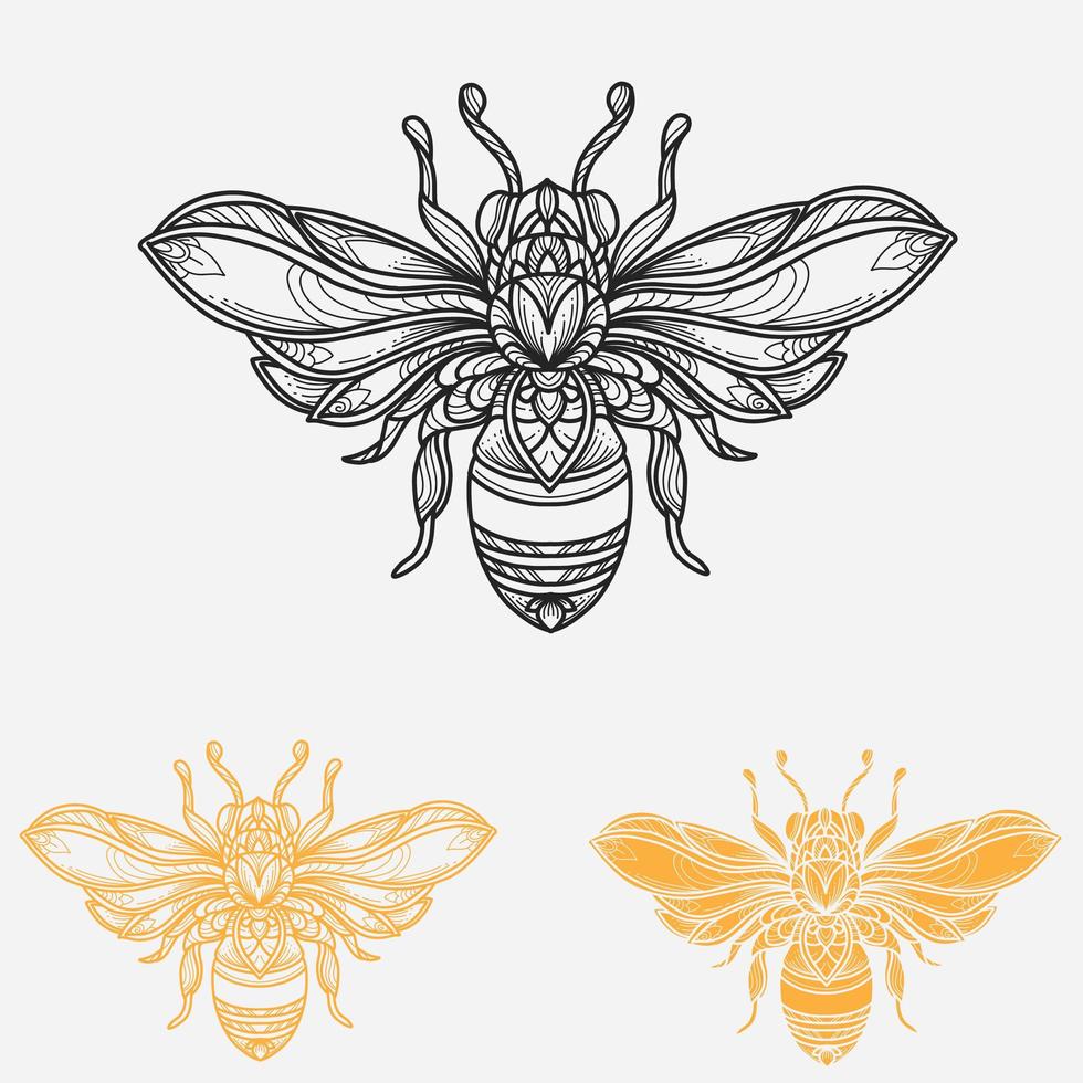 conception de simétrie d'abeille vecteur