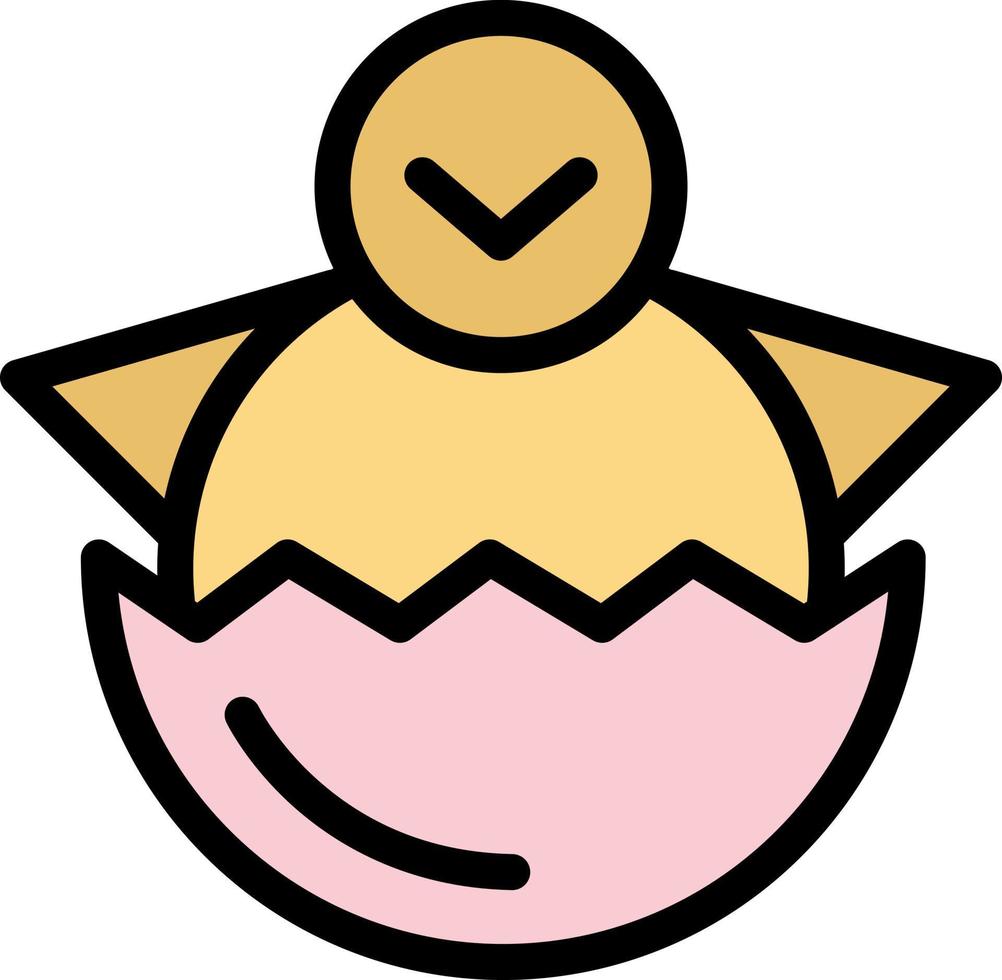 oeuf poulet pâques bébé heureux plat couleur icône vecteur icône modèle de bannière