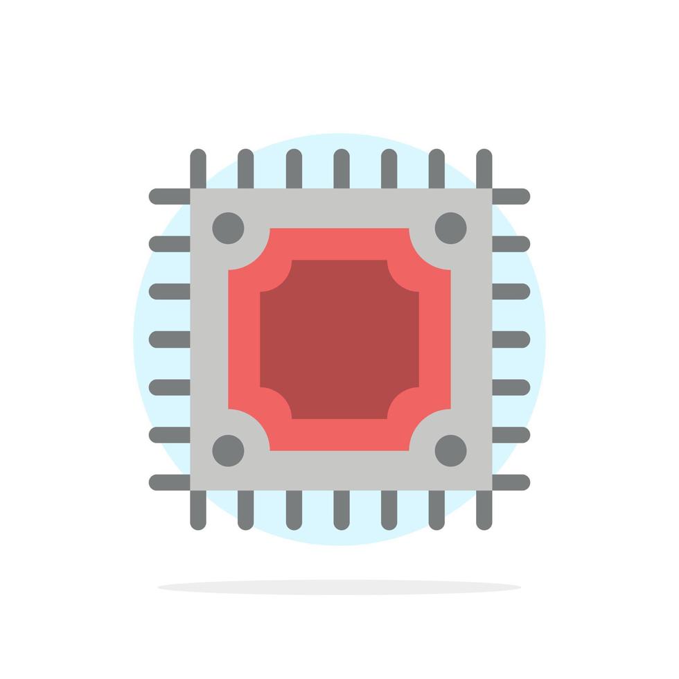 processeur de micropuce cpu abstrait cercle fond plat couleur icône vecteur