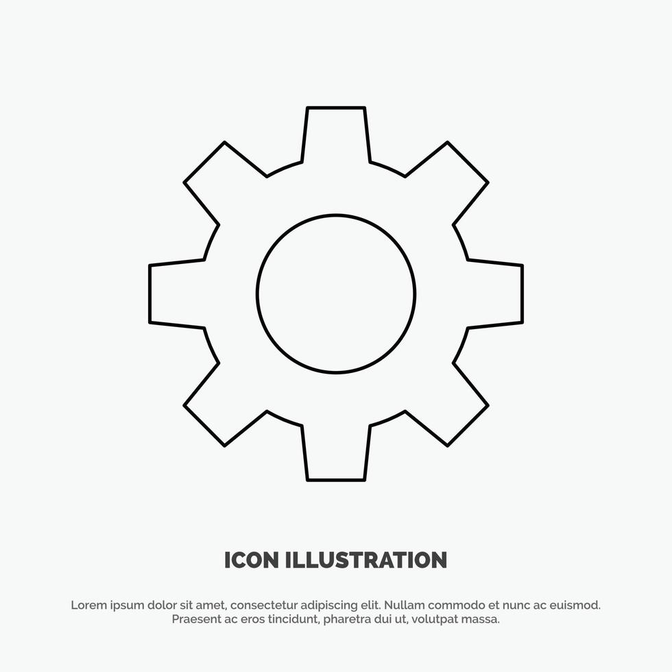 vecteur d'icône de ligne d'engrenage de réglage romzicon