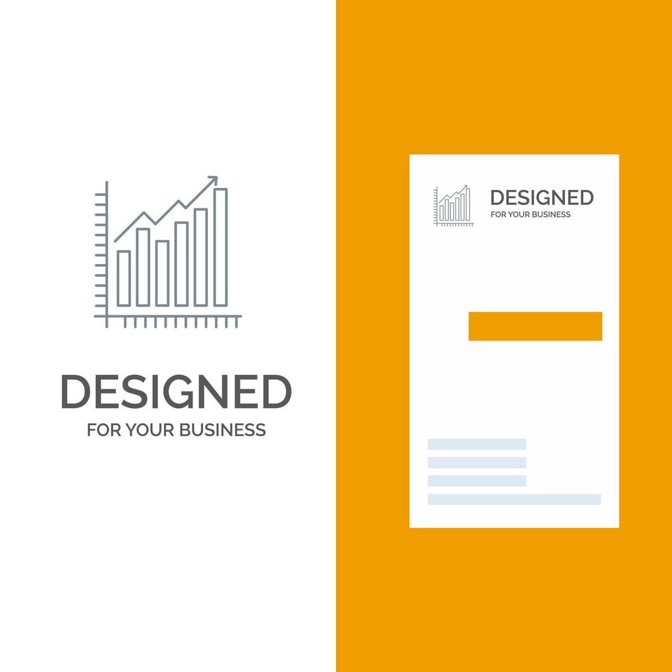 diagramme d'entreprise d'analyse graphique statistiques de marketing tendances conception de logo gris et modèle de carte de visite vecteur