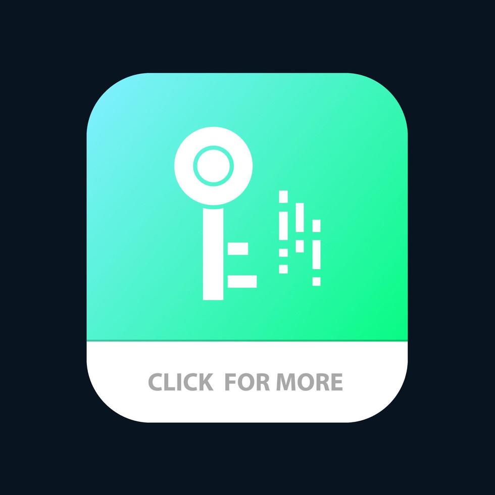 bouton d'application mobile de clé de sécurité internet version de glyphe android et ios vecteur