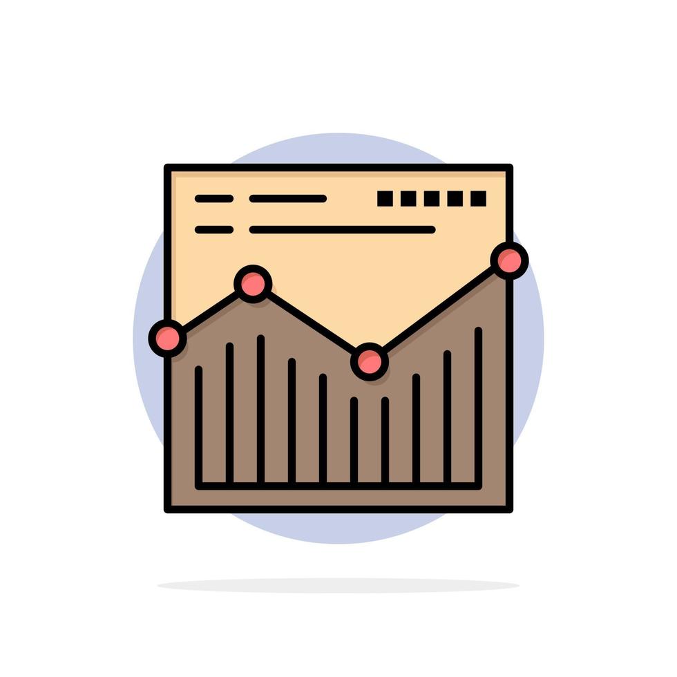 rapport de site Web d'analyse icône de couleur plate de fond de cercle abstrait vecteur