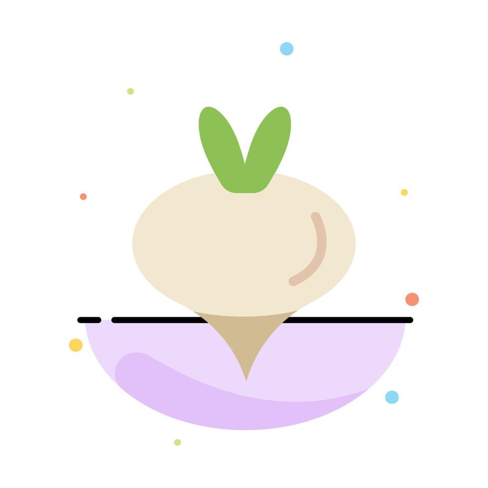modèle d'icône de couleur plate abstraite de printemps de légumes de navet alimentaire vecteur