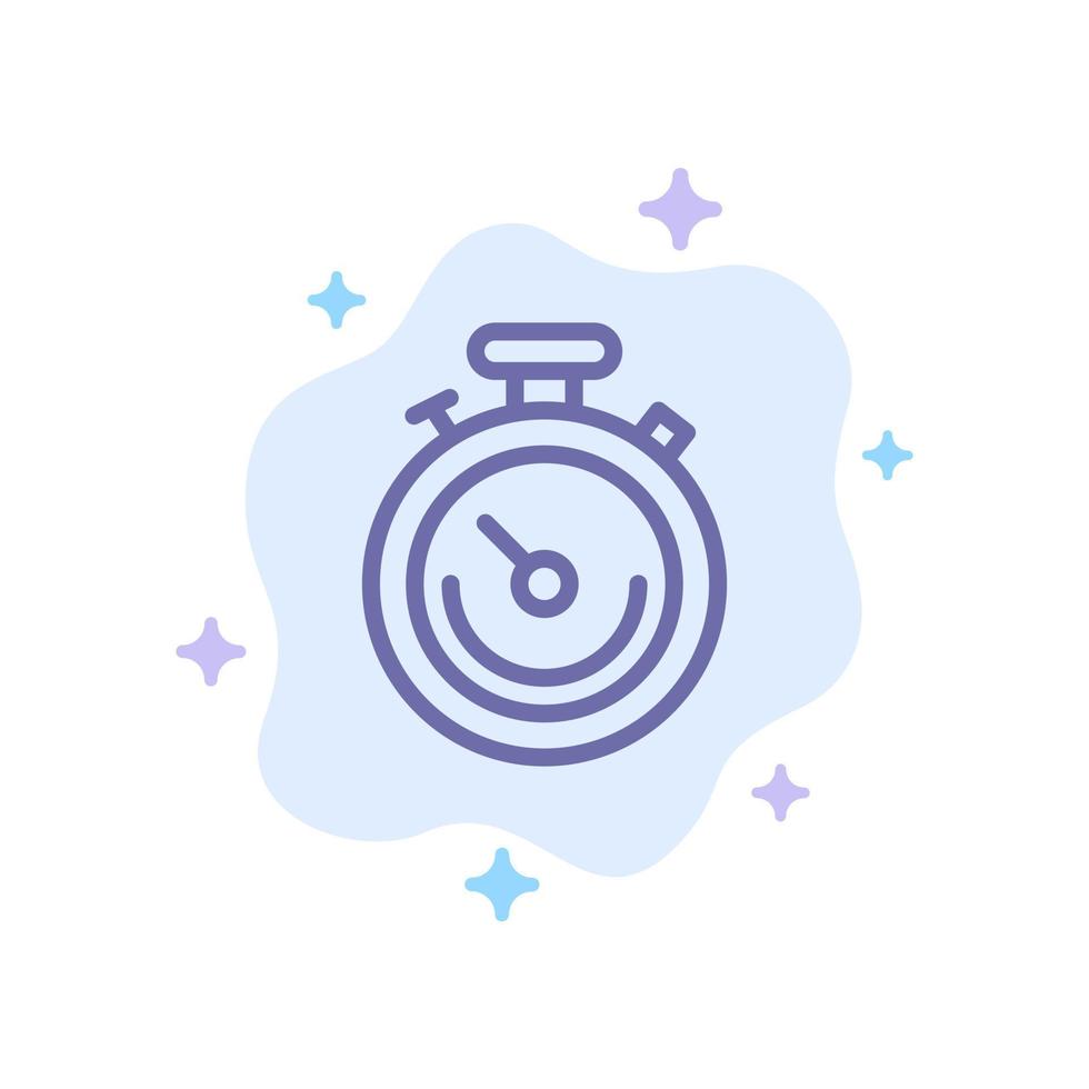 horloge sports chronomètre temps icône bleue sur fond de nuage abstrait vecteur