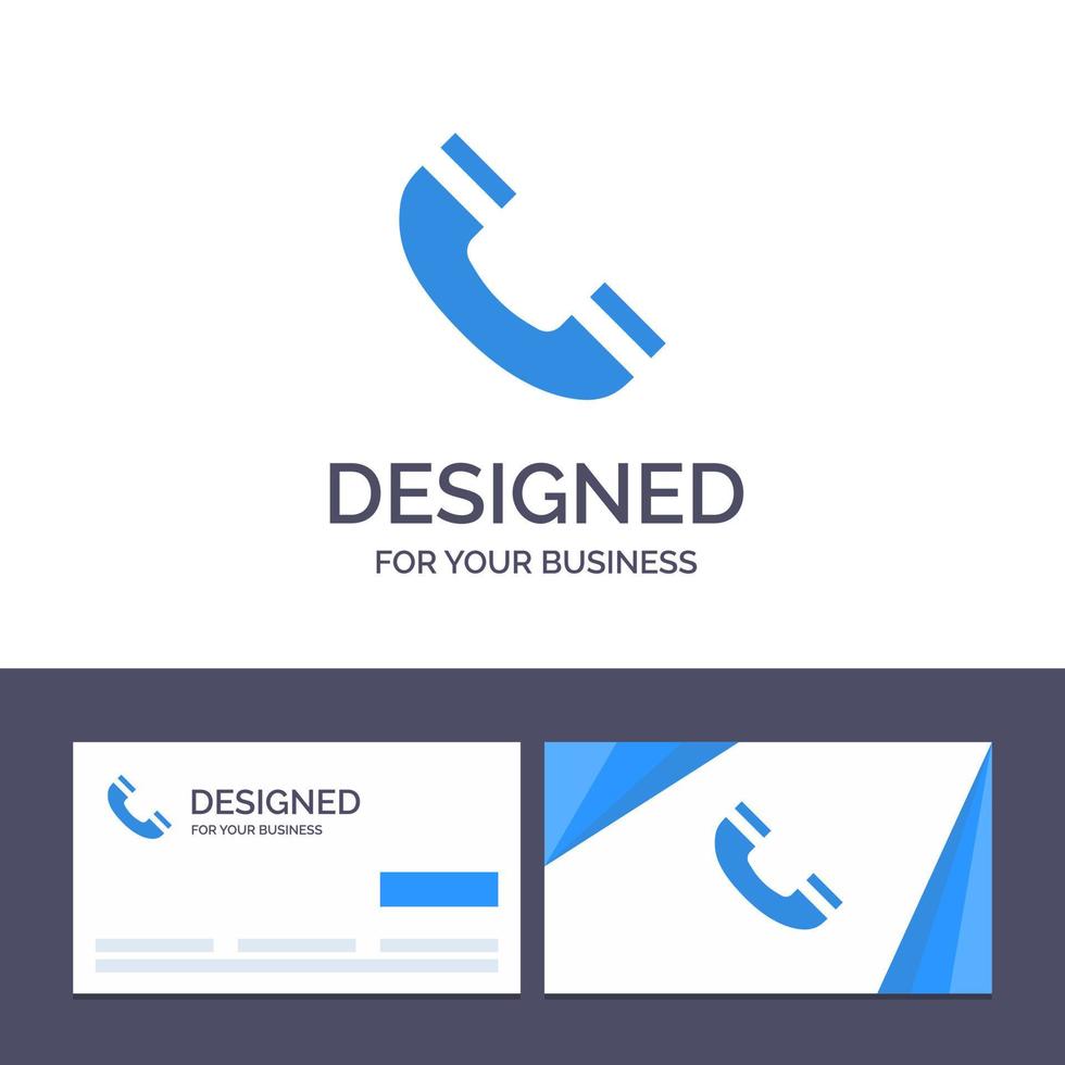 carte de visite créative et modèle de logo interface d'appel téléphone ui illustration vectorielle vecteur