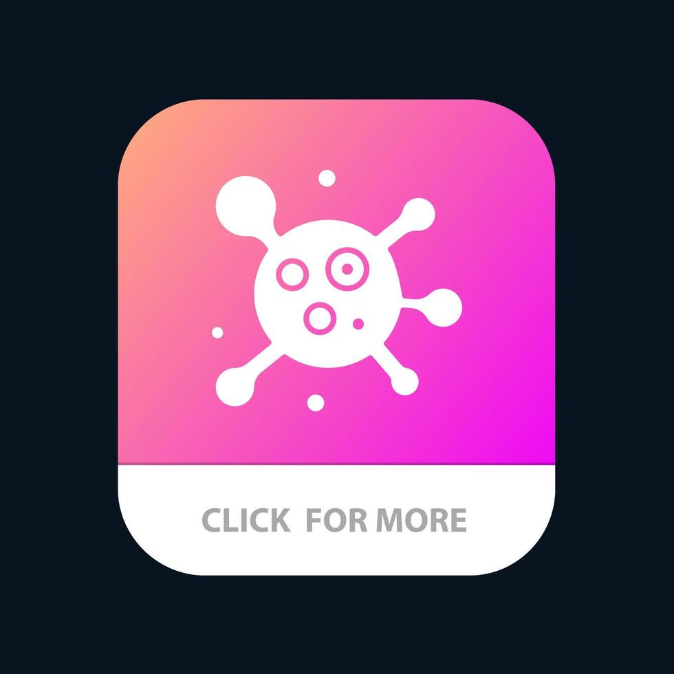 bouton d'application mobile science de la molécule d'atome version de glyphe android et ios vecteur