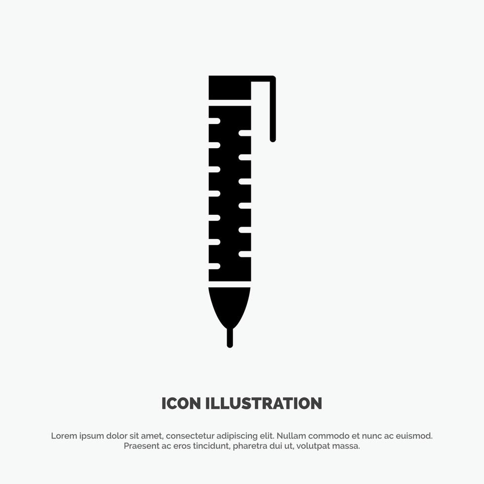 stylo crayon conception solide glyphe icône vecteur