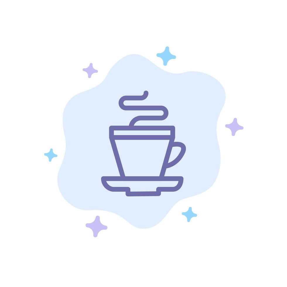tasse de thé café icône bleue indienne sur fond de nuage abstrait vecteur