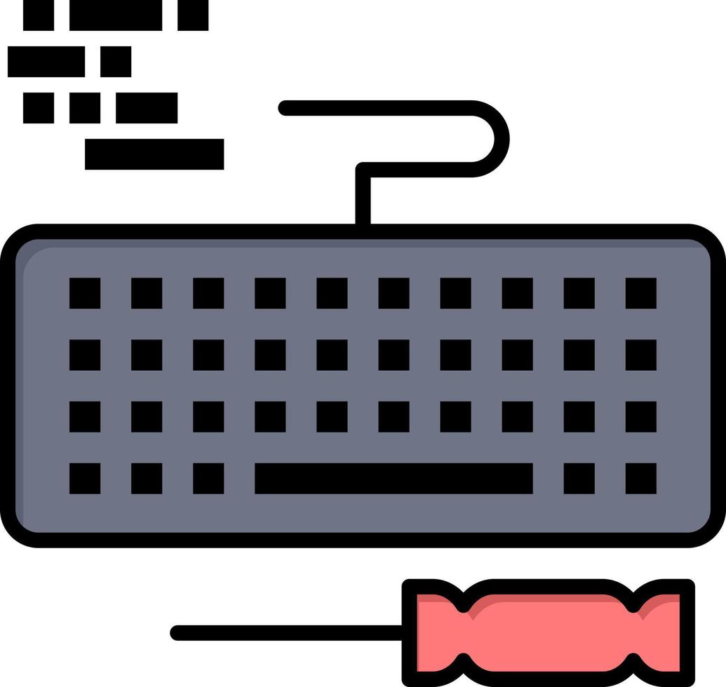 clé clavier matériel réparation plat couleur icône vecteur icône modèle de bannière