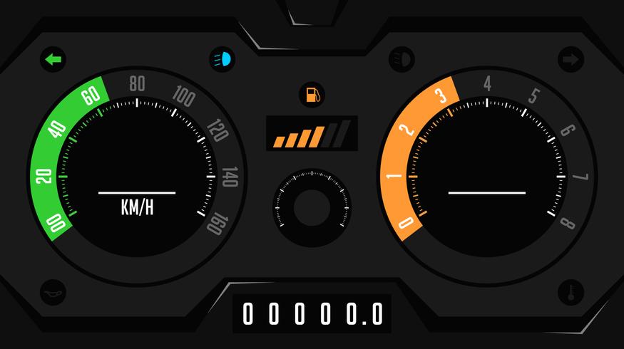 Vecteur de l'interface utilisateur du tableau de bord voiture futuriste