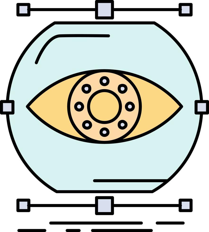 visualiser la conception surveillance surveillance vision plate couleur icône vecteur