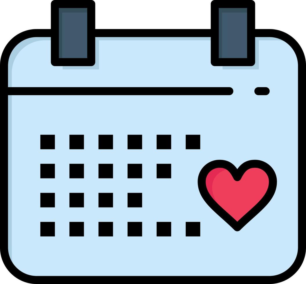 calendrier jour amour mariage plat couleur icône vecteur icône modèle de bannière