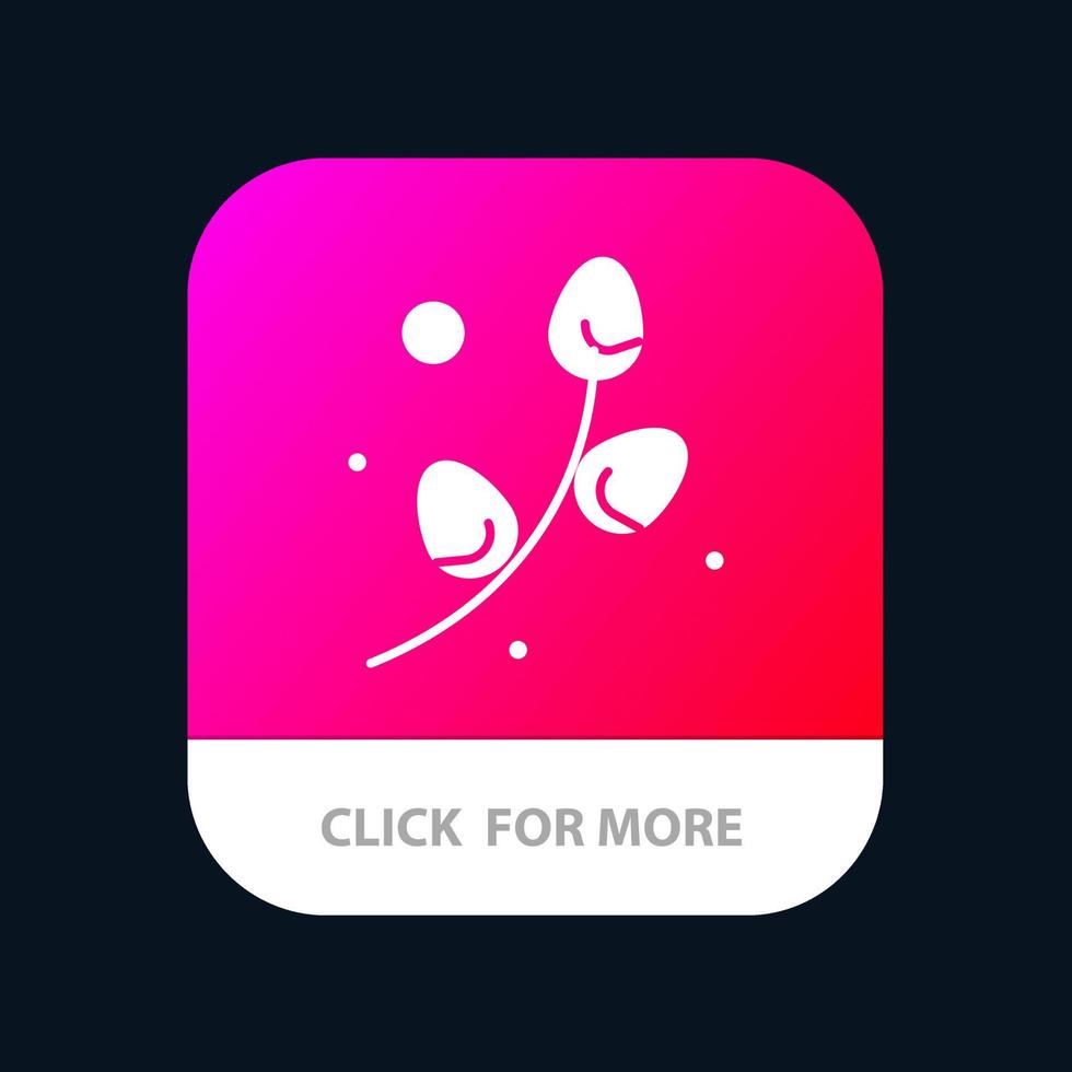 plante oeuf vacances de pâques bouton application mobile android et ios version glyphe vecteur