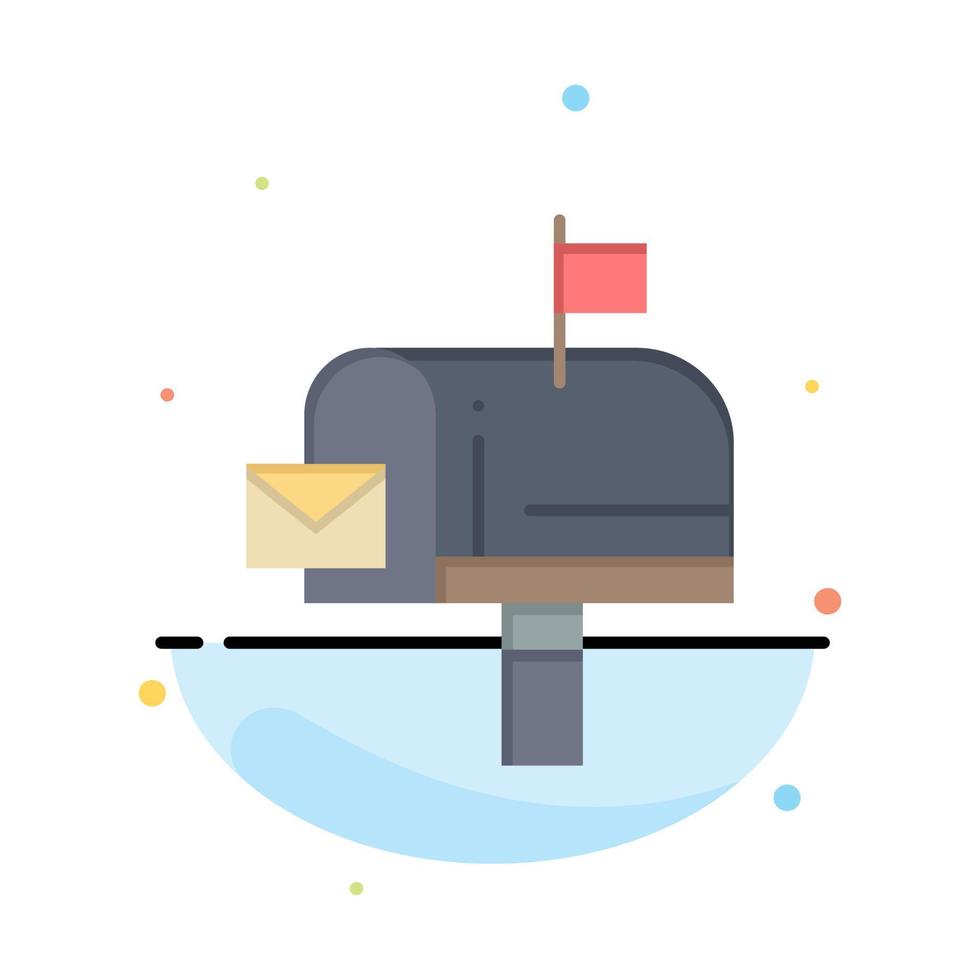boîte aux lettres message e-mail abstrait modèle d'icône de couleur plate vecteur