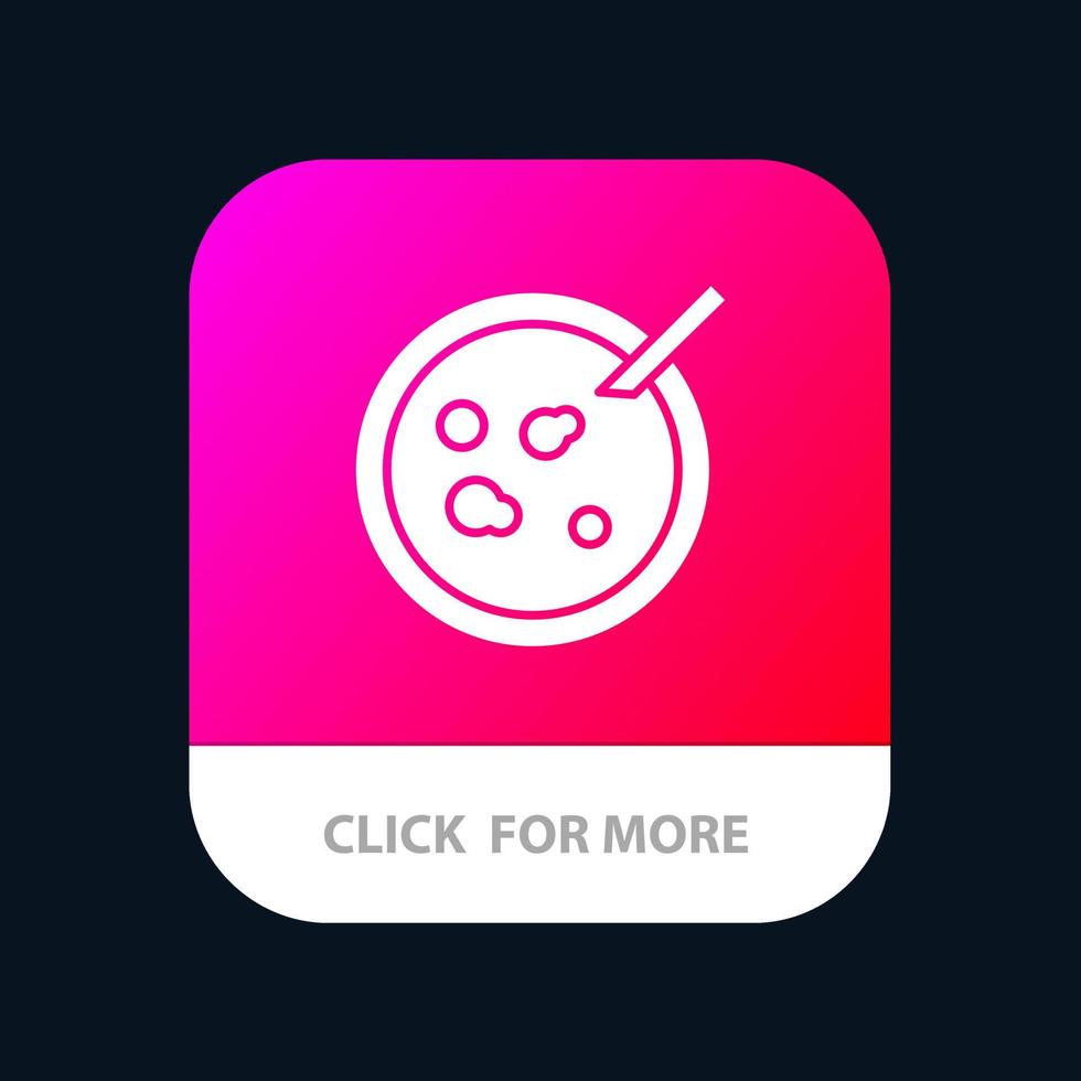 analyse de boîte de pétri bouton d'application mobile médicale version de glyphe android et ios vecteur