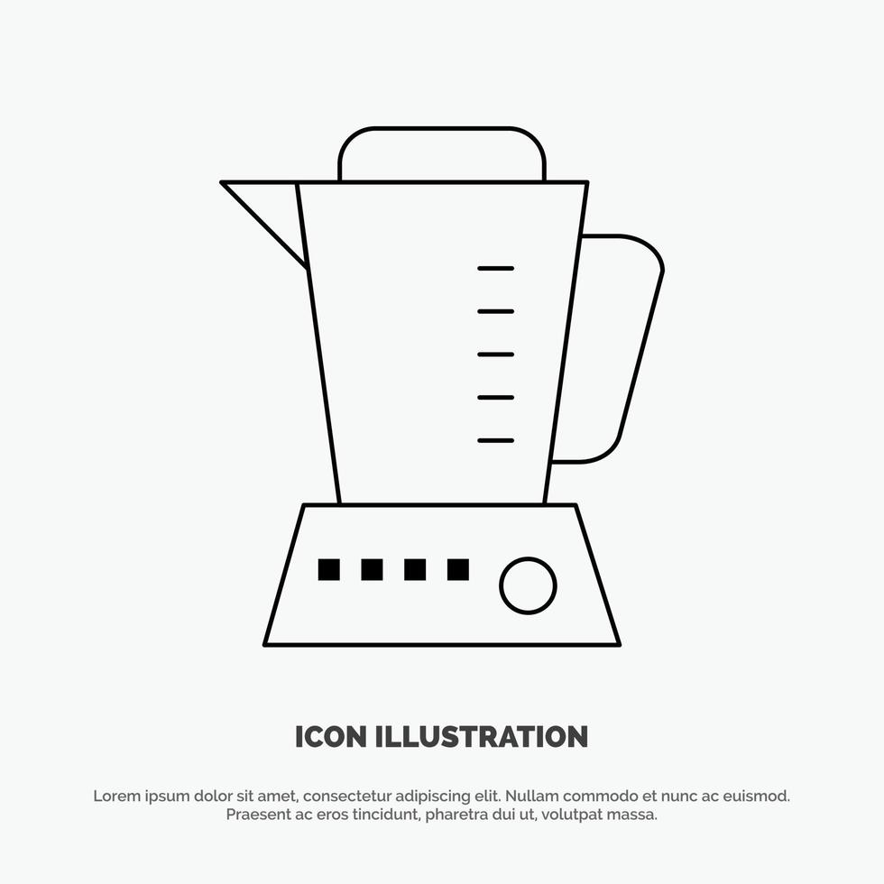 icône de ligne de vecteur de machine à domicile électrique mélangeur