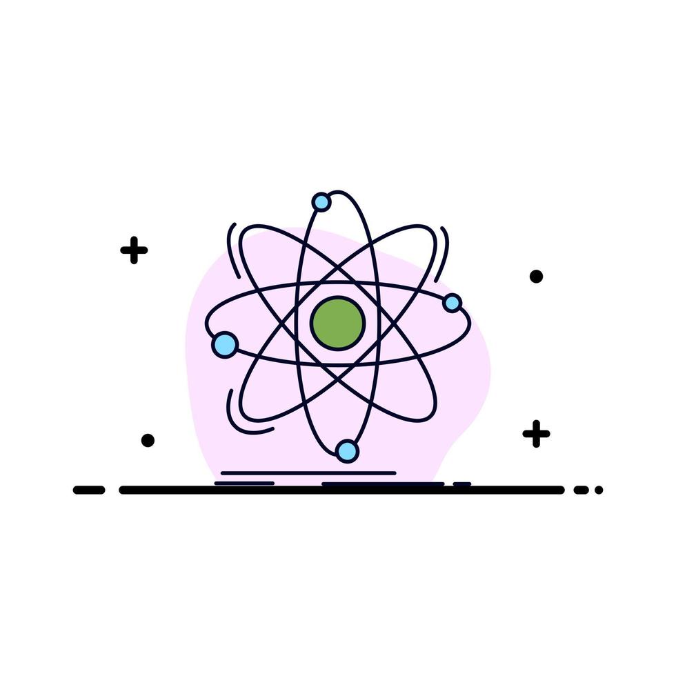 atome science chimie physique nucléaire plat couleur icône vecteur