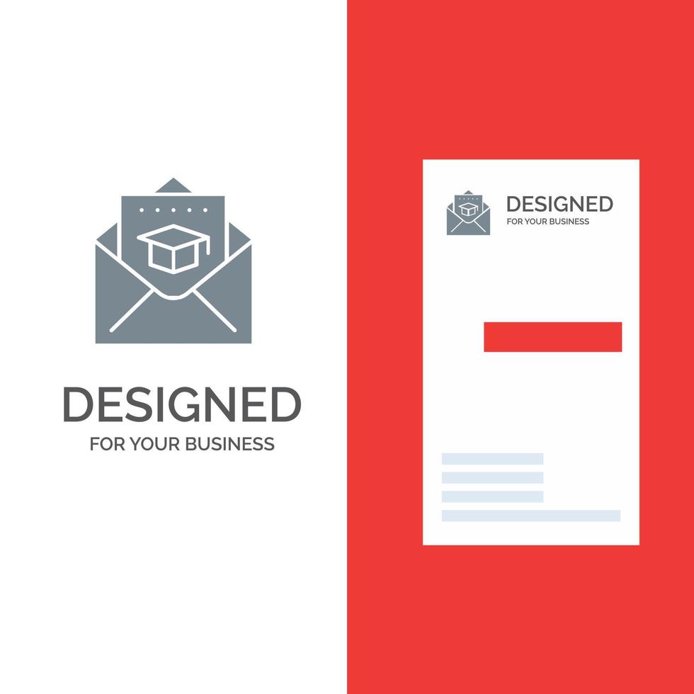 cap education graduation mail gris logo design et modèle de carte de visite vecteur