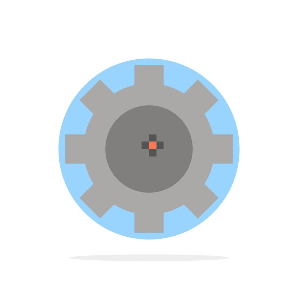 engrenage réglage laboratoire chimie abstrait cercle fond plat couleur icône vecteur