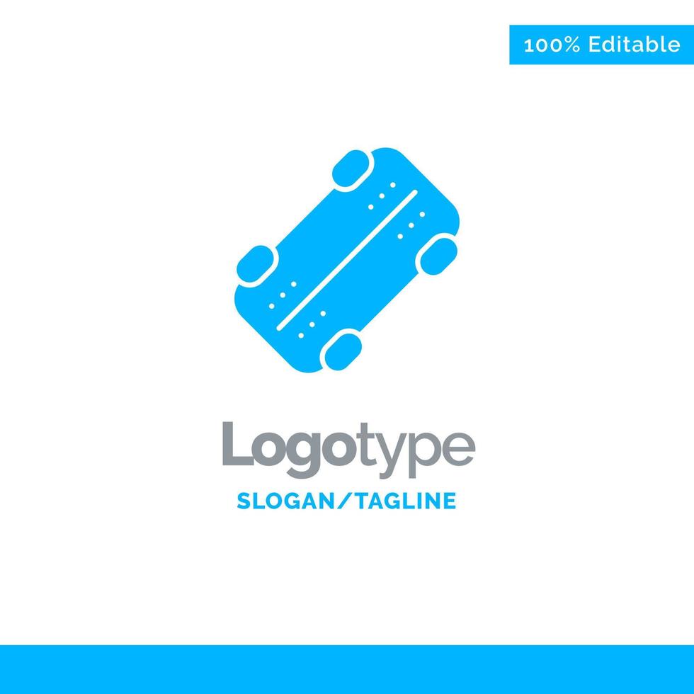 skate skateboard sport bleu solide logo modèle place pour slogan vecteur