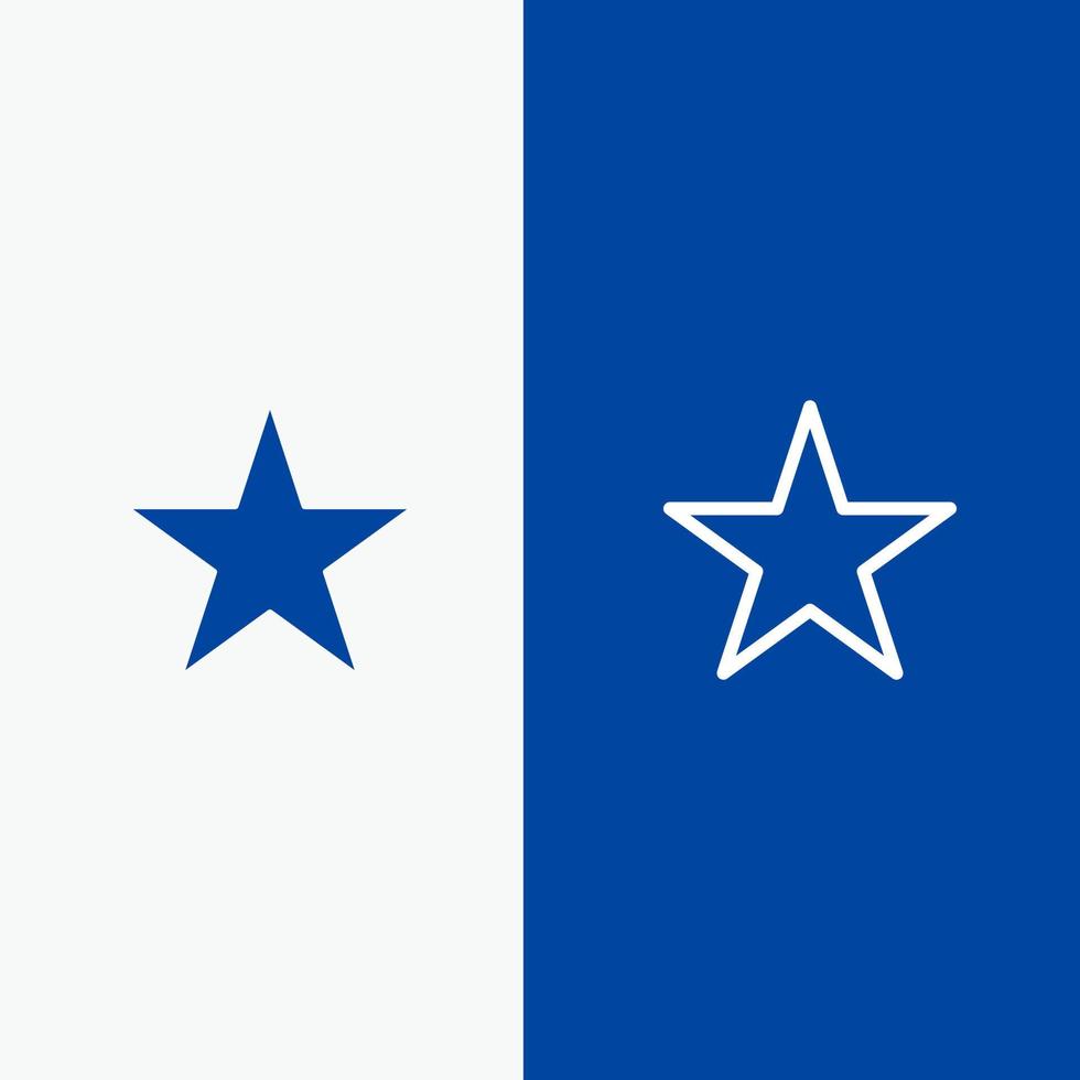 signet étoile média ligne et glyphe icône solide bannière bleue ligne et glyphe icône solide bannière bleue vecteur