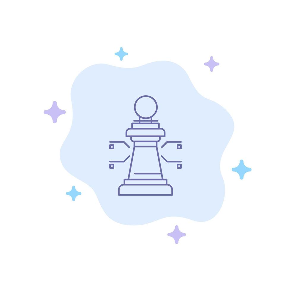 jeu de stratégie pour ordinateur portable d'échecs icône bleue sur fond de nuage abstrait vecteur
