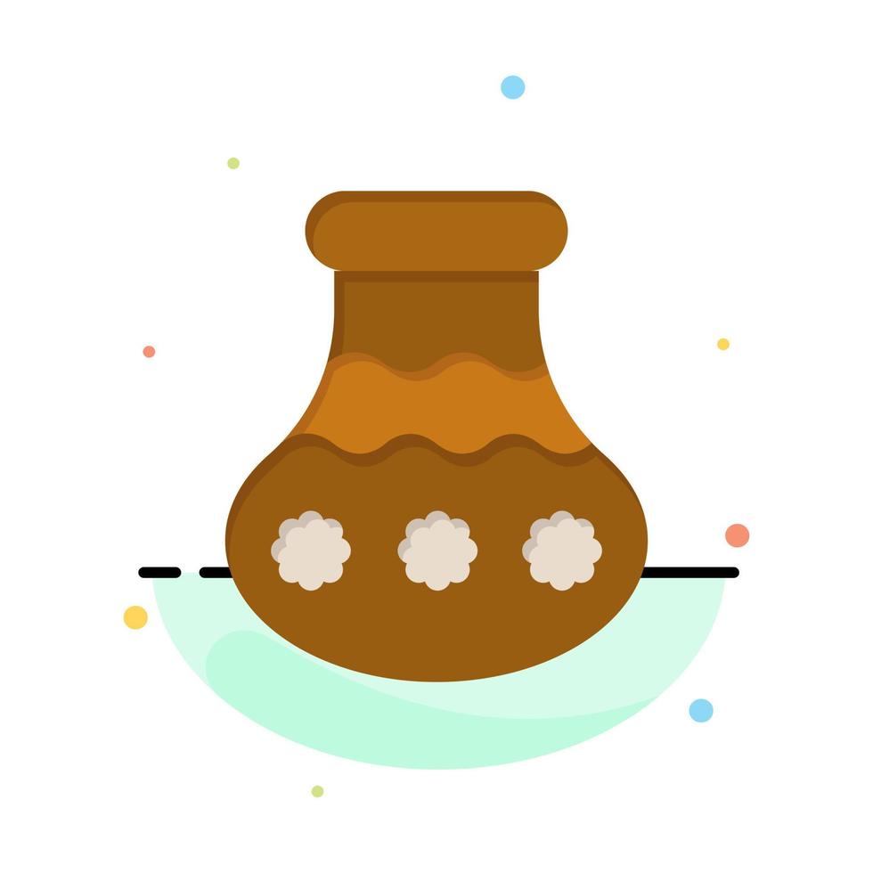 modèle de logo d'entreprise de festival de pongal d'eau de sable de pot couleur plate vecteur