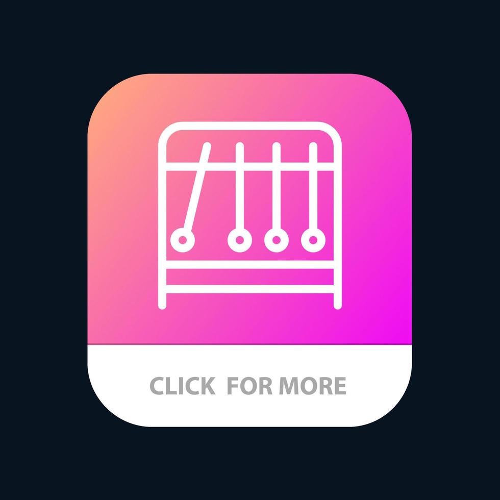 pendule physique science bouton application mobile version ligne android et ios vecteur