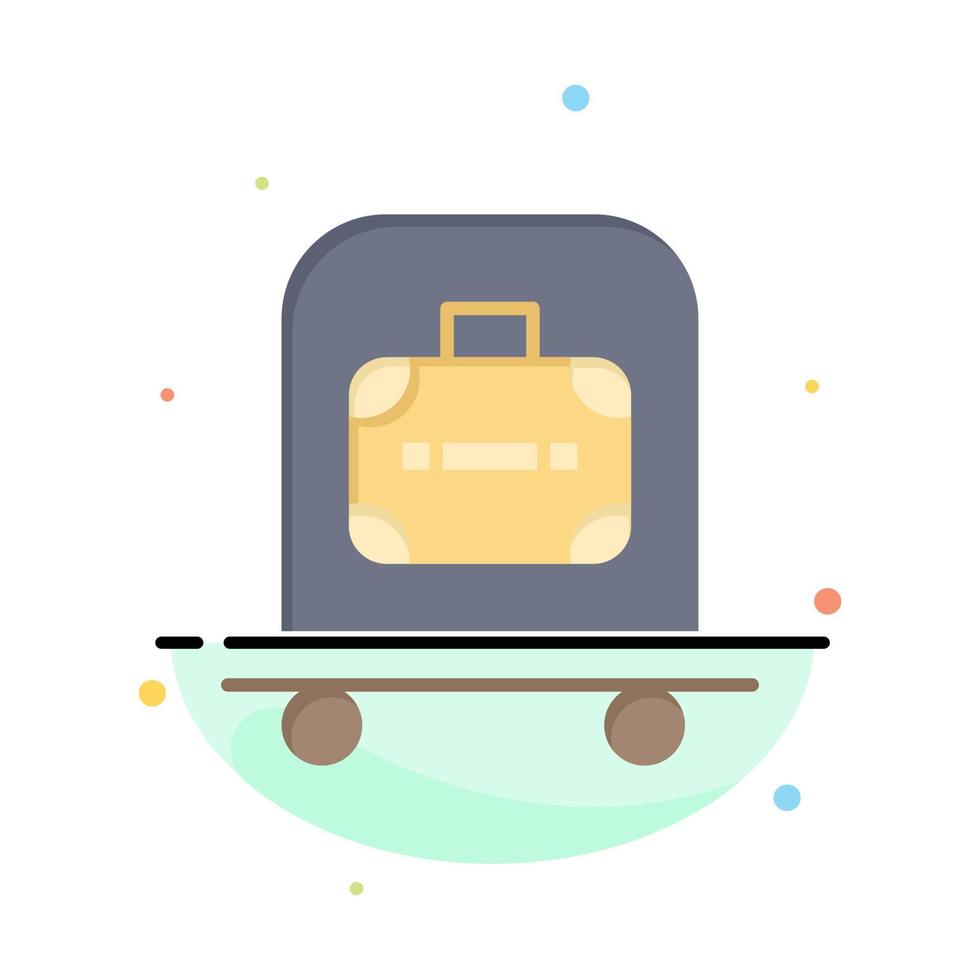 modèle d'icône de couleur plate abstraite de sac de chariot à bagages d'hôtel vecteur