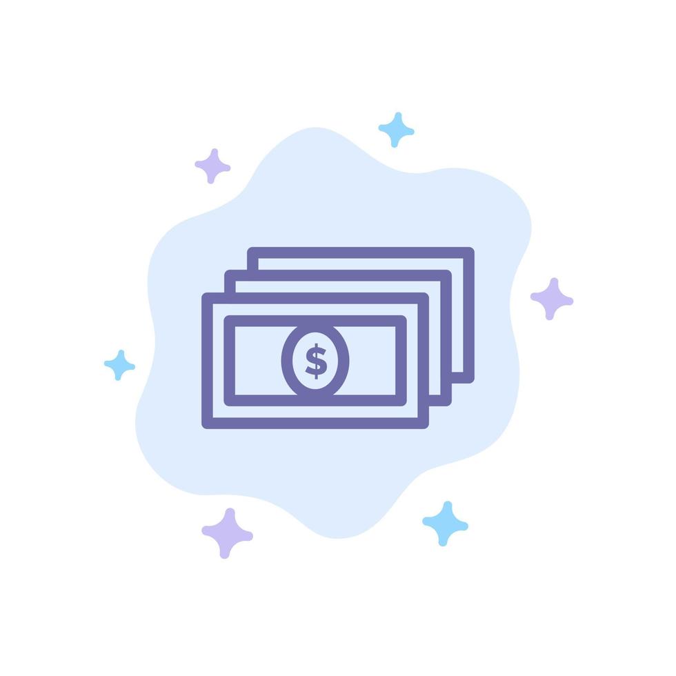 icône bleue de trésorerie dollar argent sur fond de nuage abstrait vecteur