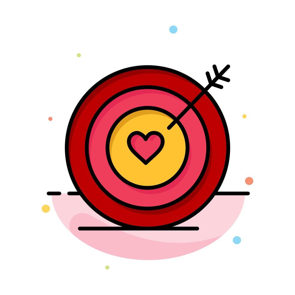 modèle d'icône de couleur plate abstraite de mariage de coeur d'amour cible vecteur