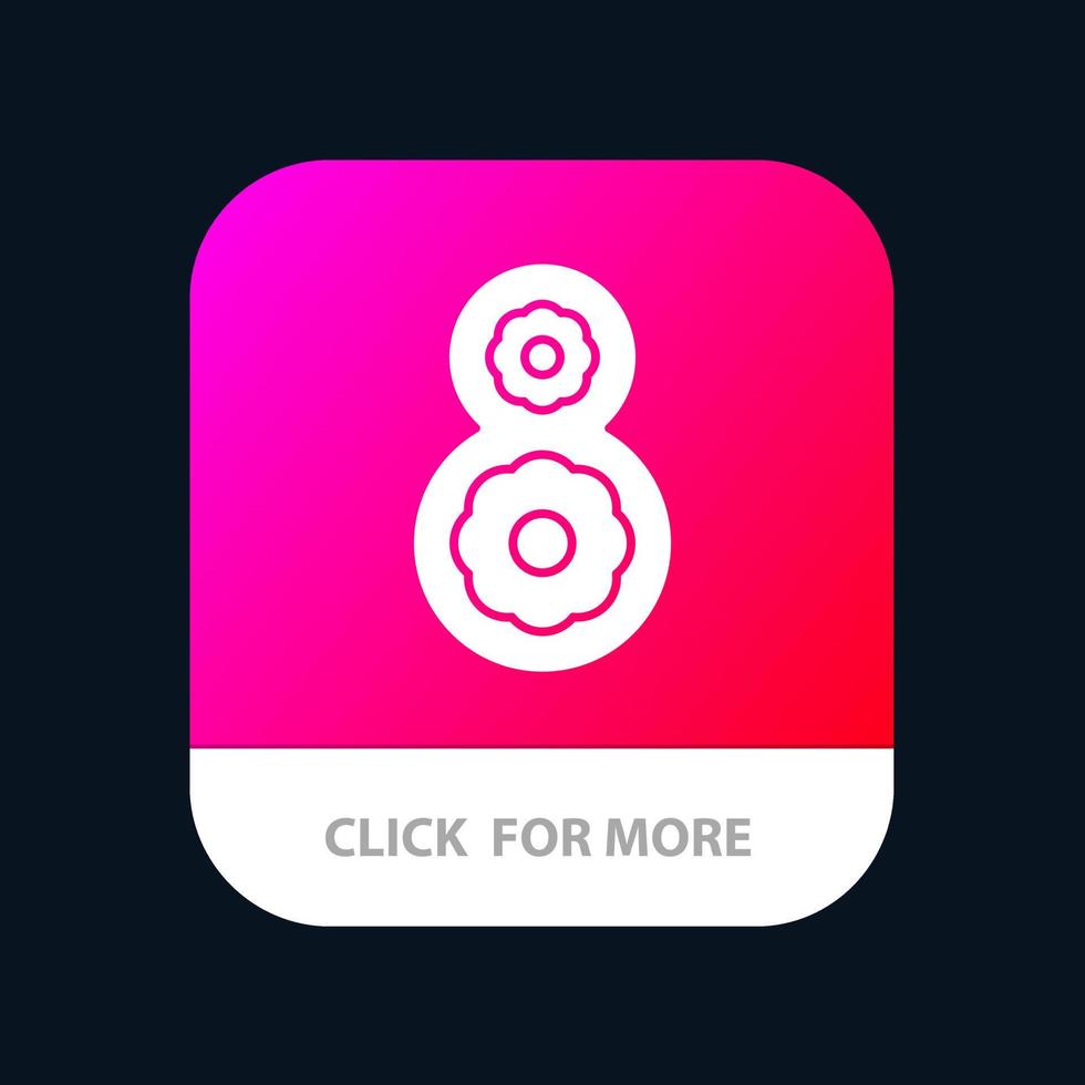 conception d'icônes d'application mobile huit 8e 8 fleurs vecteur