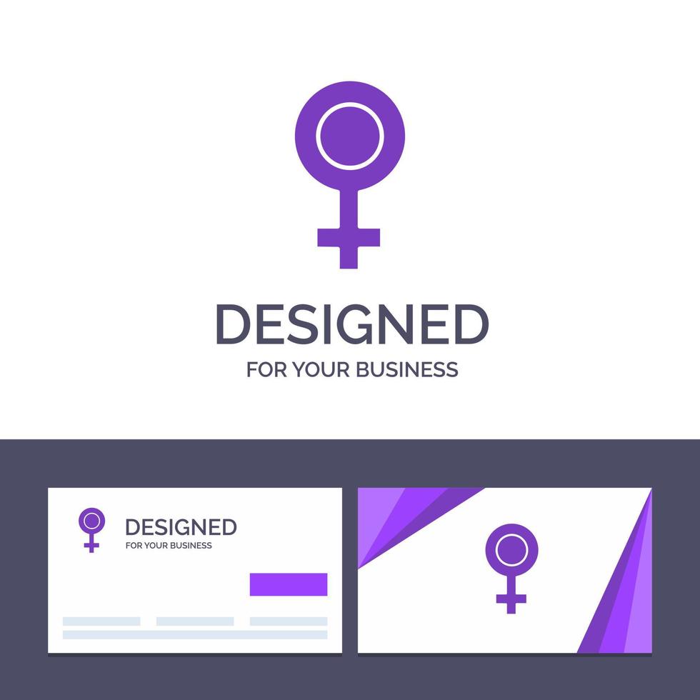 carte de visite créative et modèle de logo symbole féminin sexe illustration vectorielle vecteur