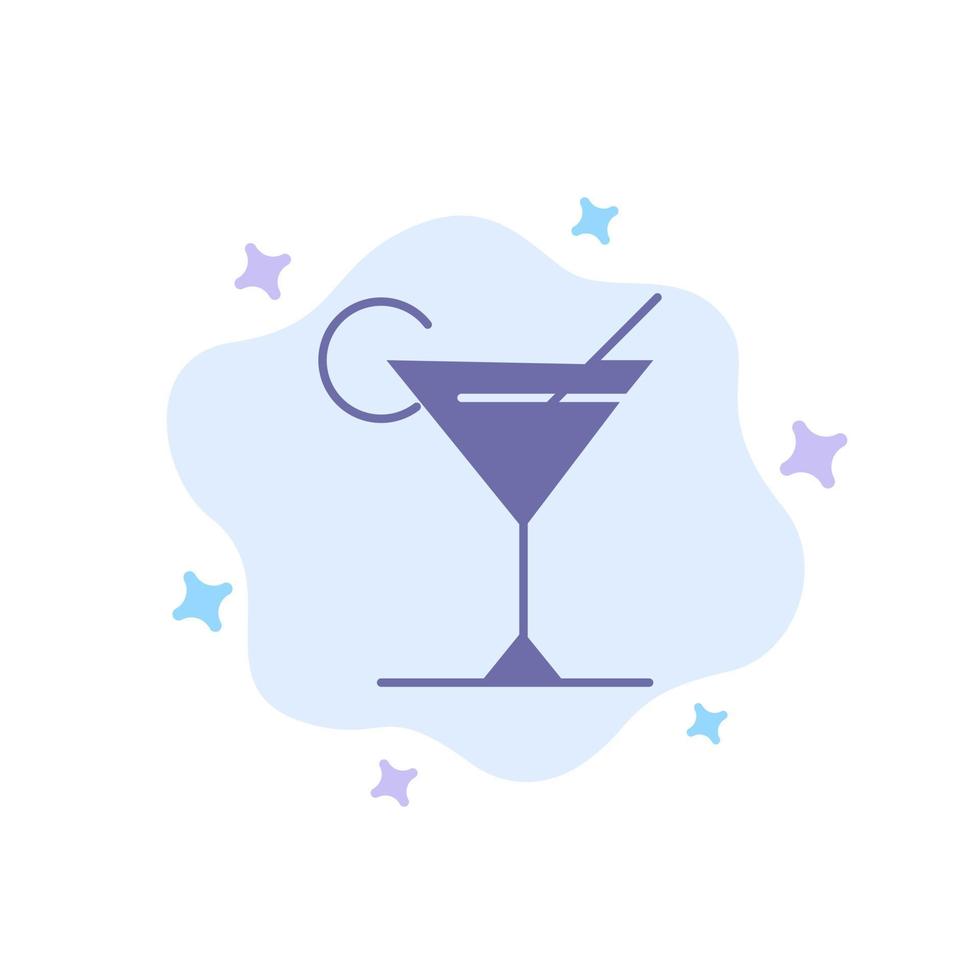 icône bleu citron jus de cocktail sur fond de nuage abstrait vecteur