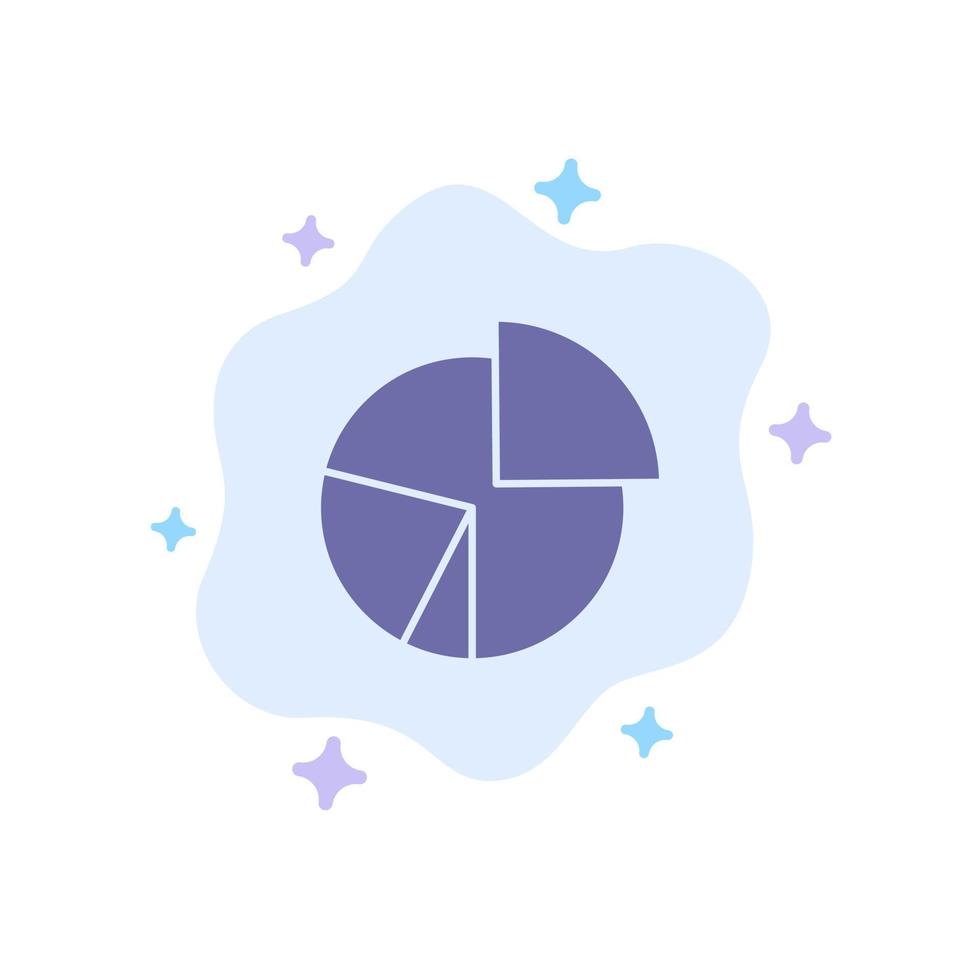 Diagramme d'affaires graphique finance graphique tarte statistiques icône bleue sur fond de nuage abstrait vecteur