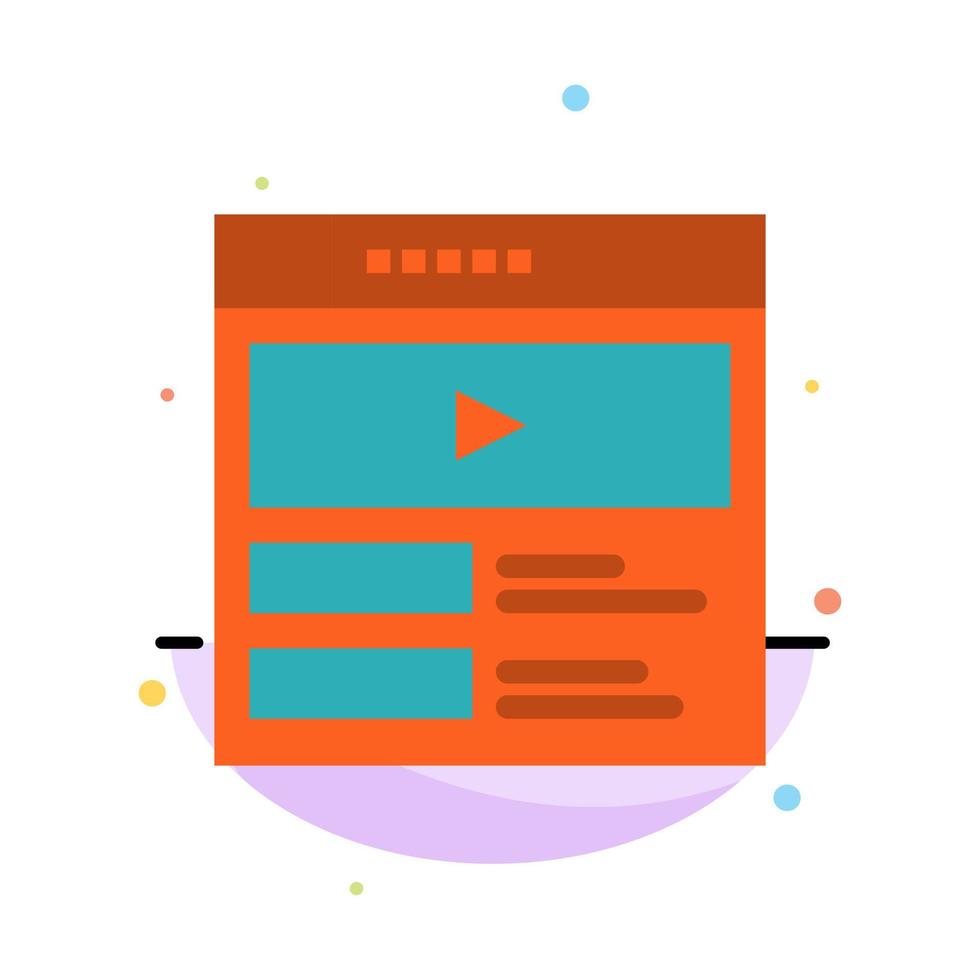 modèle d'icône de couleur plate abstraite de site web de lecteur vidéo vidéo vecteur