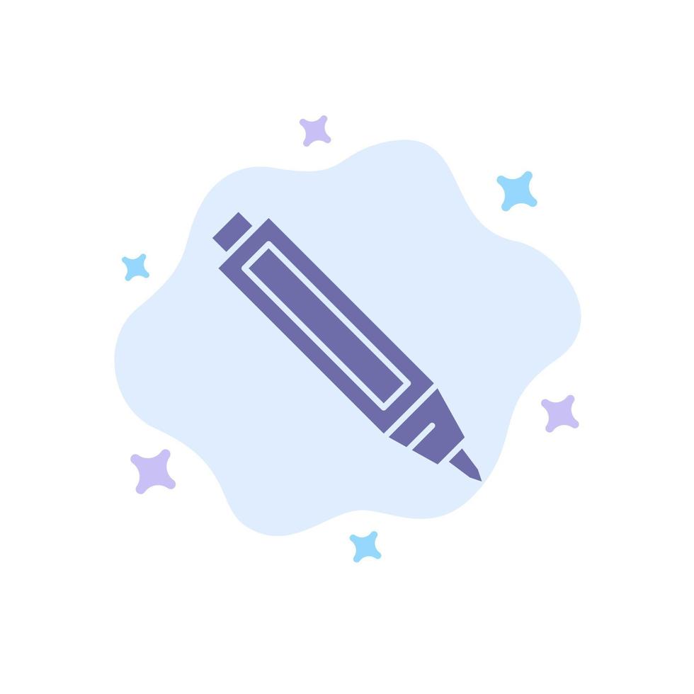 Icône bleue de crayon de stylo d'éducation sur le fond abstrait de nuage vecteur