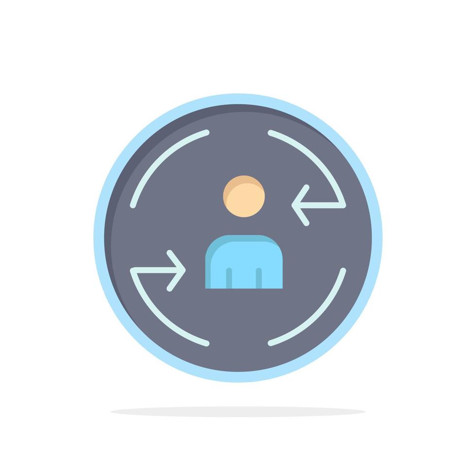 icône de couleur plate de fond de cercle abstrait de marketing numérique de visiteur de retour vecteur