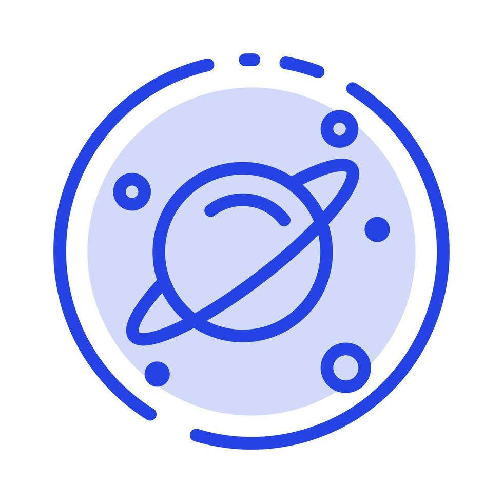 planète science espace ligne pointillée bleue icône de la ligne vecteur