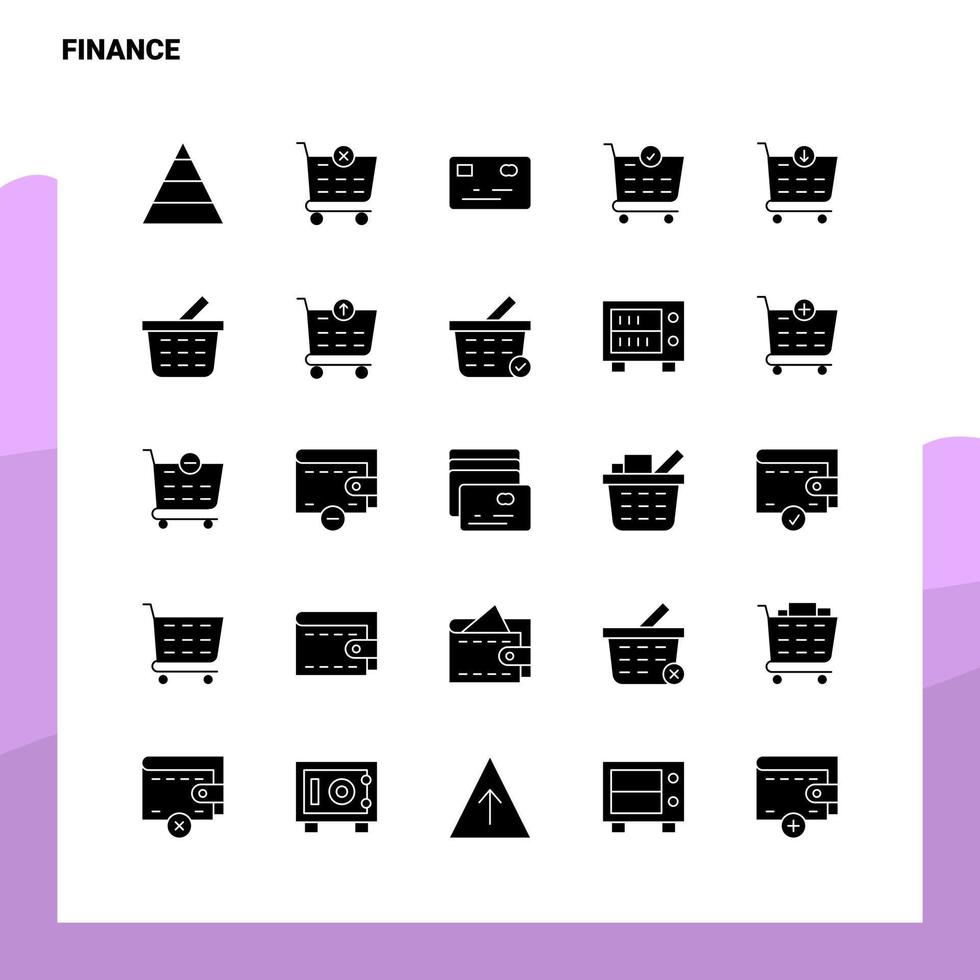 25 jeu d'icônes de finances modèle d'illustration vectorielle d'icône de glyphe solide pour des idées web et mobiles pour une entreprise commerciale vecteur