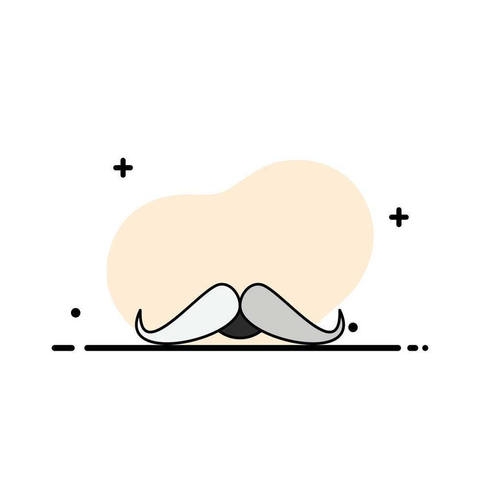 moustache hipster movember mâle hommes plat couleur icône vecteur