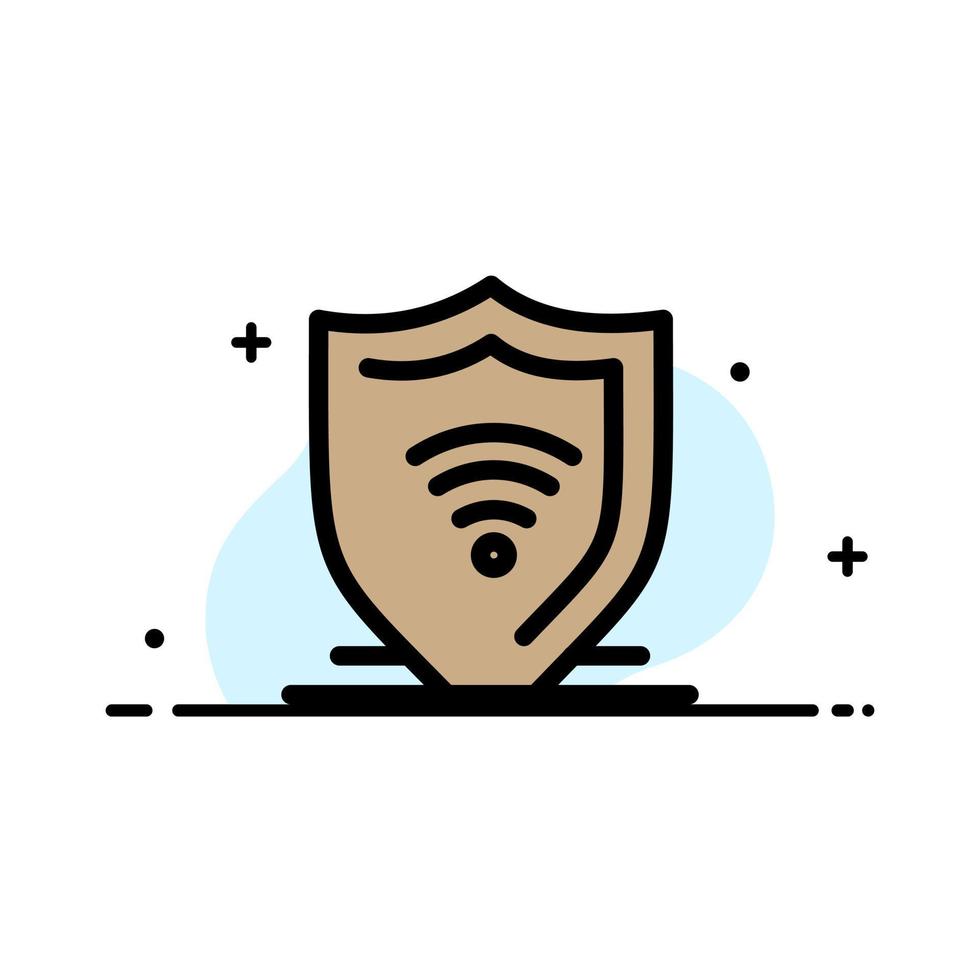 internet sécurité internet protéger bouclier entreprise ligne plate rempli icône vecteur bannière modèle