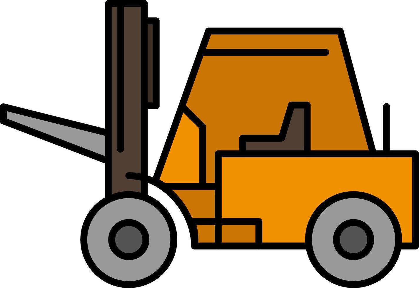 modèle de bannière d'icône de vecteur d'icône de couleur plate de transport de chariot élévateur de levage
