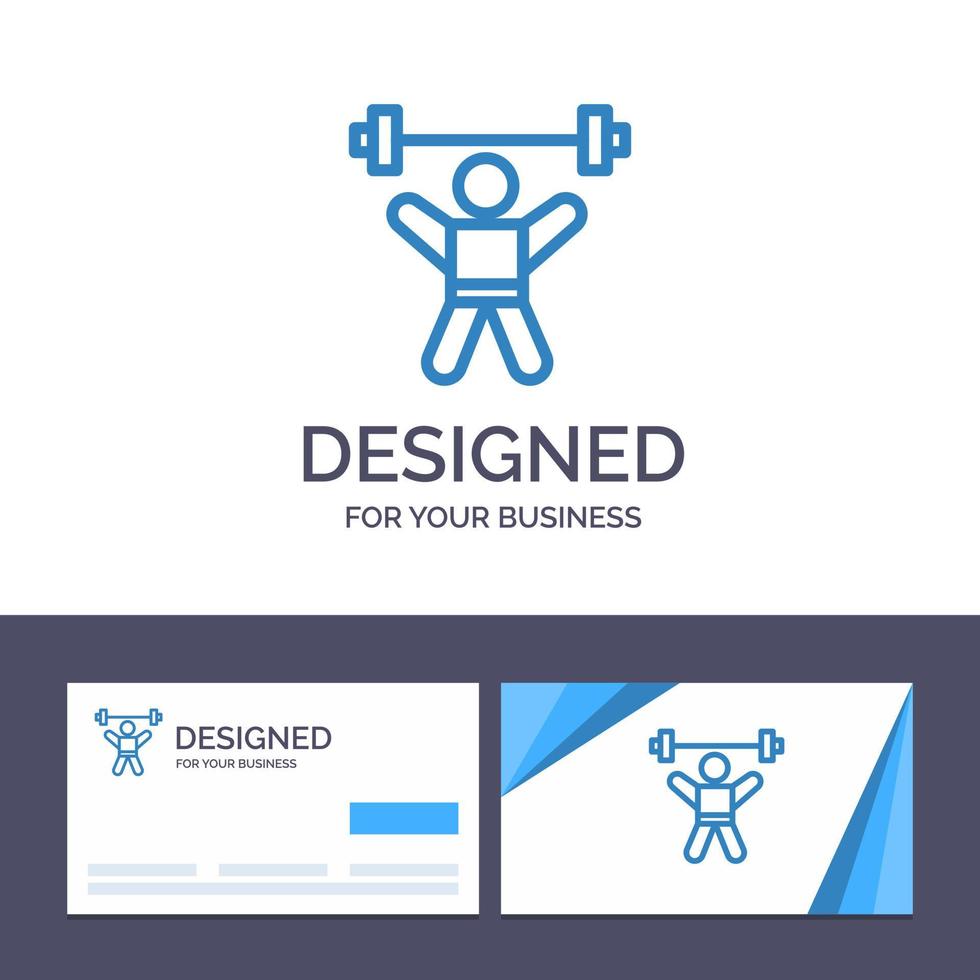 carte de visite créative et modèle de logo athlète athlétisme avatar fitness gym illustration vectorielle vecteur