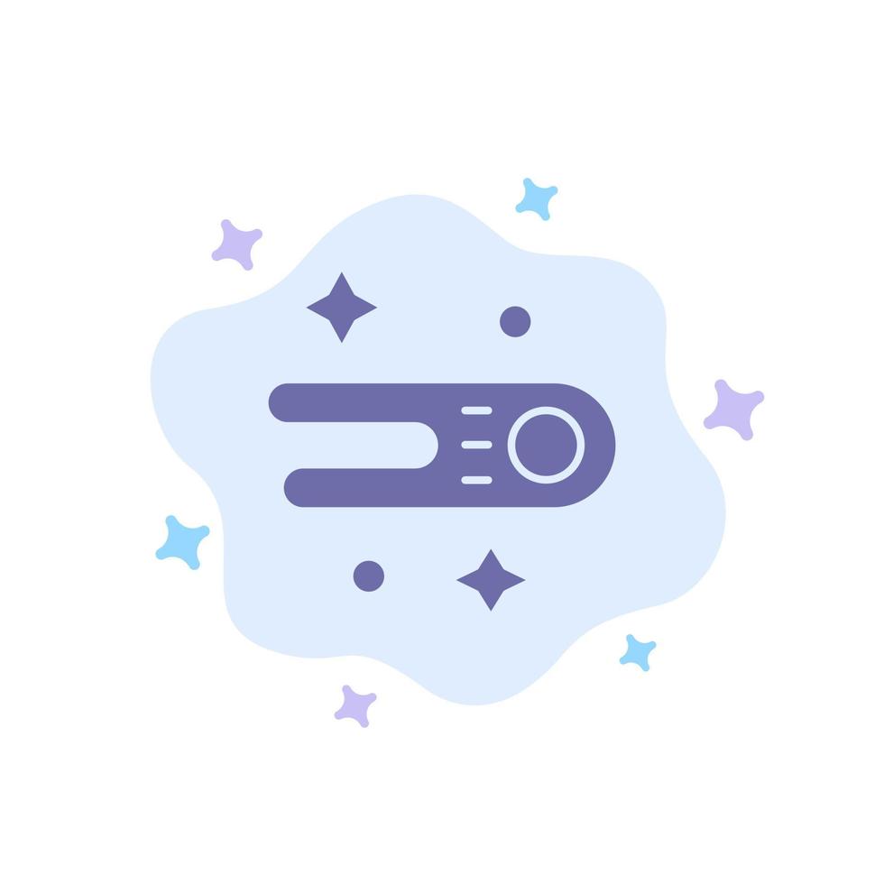 icône bleue de l'espace comète astronomie sur fond de nuage abstrait vecteur